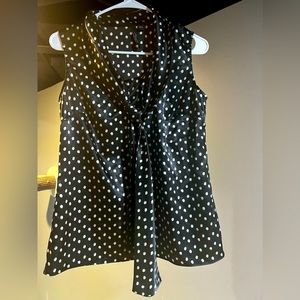 Milano Black Blouse with White Polka-dots Sleeveless